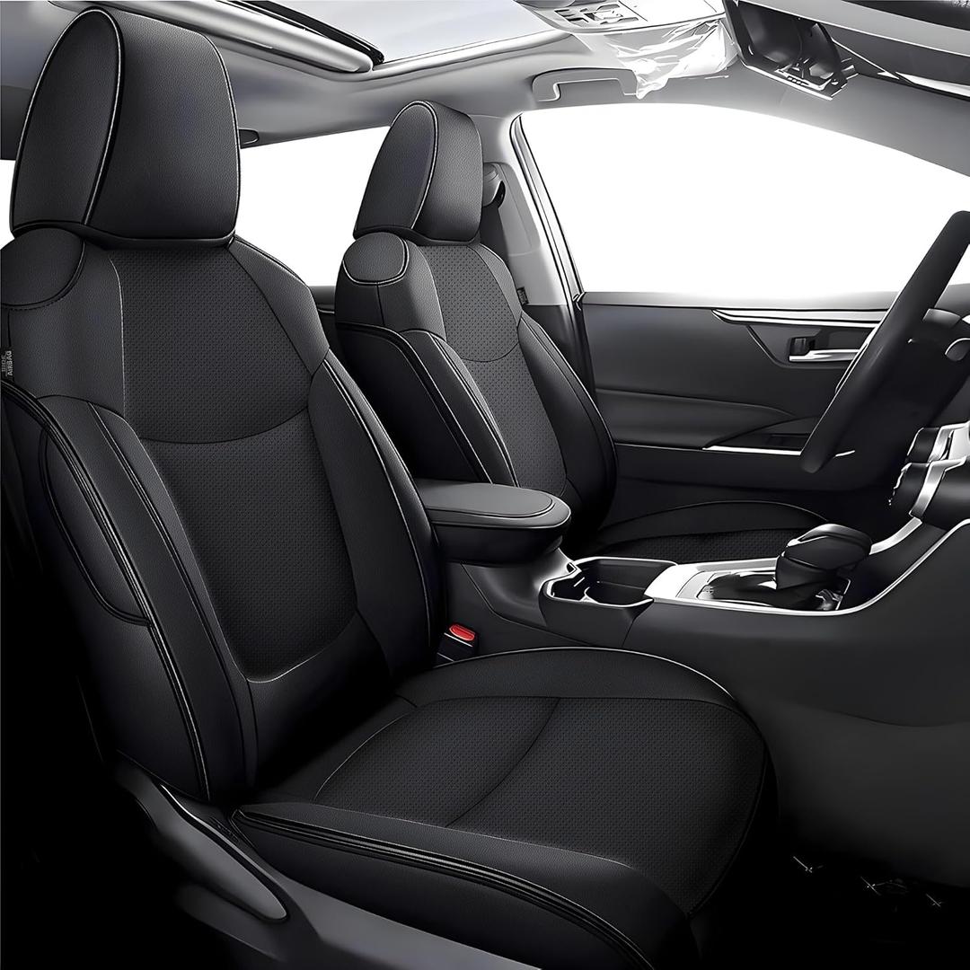TTX Lighting Custom Fit Seat Covers for Toyota Corolla Cross Hybrid SE, XSE 2023 2024 2025,Full Set Faux Leather Corolla Cross Hybrid Seat Covers Black