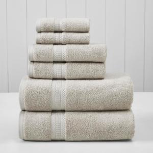 Modern Threads 6-Piece Rayon from Bamboo & Cotton Blend Towel Set - Ultra Soft & Absorbent, Taupe