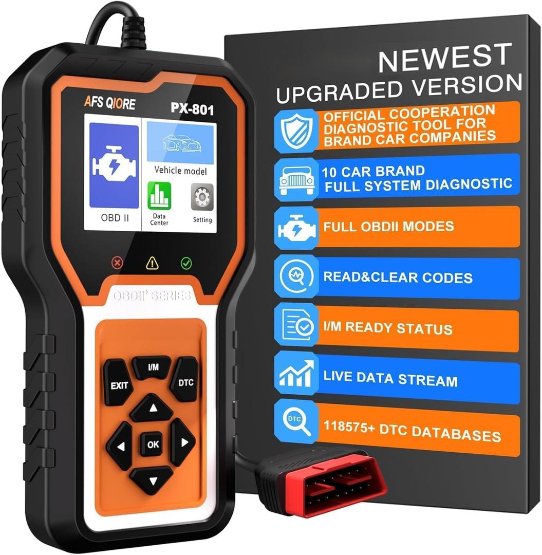 OBD2 Scanner Check Engine Light Car Code Reader Clear Error Codes ABS SRS SAS Etc Full Vehicle System Diagnostics Tool Compatible with Toyota Honda Ford