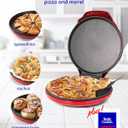 Betty Crocker Pizza Maker Plus, 12" Indoor Electric Grill, Nonstick Griddle Pan for Pizzas, Quesadillas, Tortillas, Nachos and more, 12" Electric Griddle for Delicious Meals and Snacks, Red