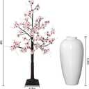 Uieke 4FT Cherry Blossom Tree, 48 Fairy Lights Artificial Lighted Tree for Home Inside Outdoor Spring Wedding Party Festival Decor, Warm White