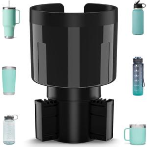 Car Cup Holder Expander Adapter with Offset Base, Cup Holder Extender for Car Compatible with Yeti 14/24/36oz, Hydro Flasks 32/40oz, Other Large Water Bottles and Mugs in 3.2"-4.0"