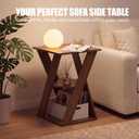 Modern Wooden Side Table, Living Room End Table, Nightstand, Walnut, 16 D x 16 W x 25 H inches