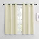 NICETOWN Kitchen Curtains for Decoration, Thermal Insulated Grommet Room Darkening Draperies/Panels for Laundry (Beige, 2 Panels, W42 x L48 inches)