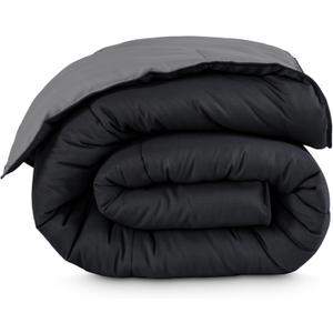 Bare Home Queen Comforter - Reversible Colors - Goose Down Alternative - Ultra-Soft - Premium 1800 Series - All Season Warmth - Bedding Comforter (Queen, Black/Grey)