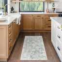 Lahome Vintage Floral Entryway Rug, 2x3 Kitchen Rugs Non-Slip Washable Indoor Door Mat Entrance,Ultra-Thin Soft Front Door Mat for Bathroom Small Throw Carpet for Bedroom(2x3ft,Grey)