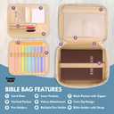 Large Bible Cover for Women - 8 x 12 x 2 inches. Journal Case, Bible Cover, Bible Case with Handles, Bible Carrying Case, Book Protector for Book Lovers,