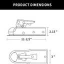 METOWARE Straight Trailer Coupler for 3" Channel, 2" Ball Trailer Tongue Coupler 3,500LBS