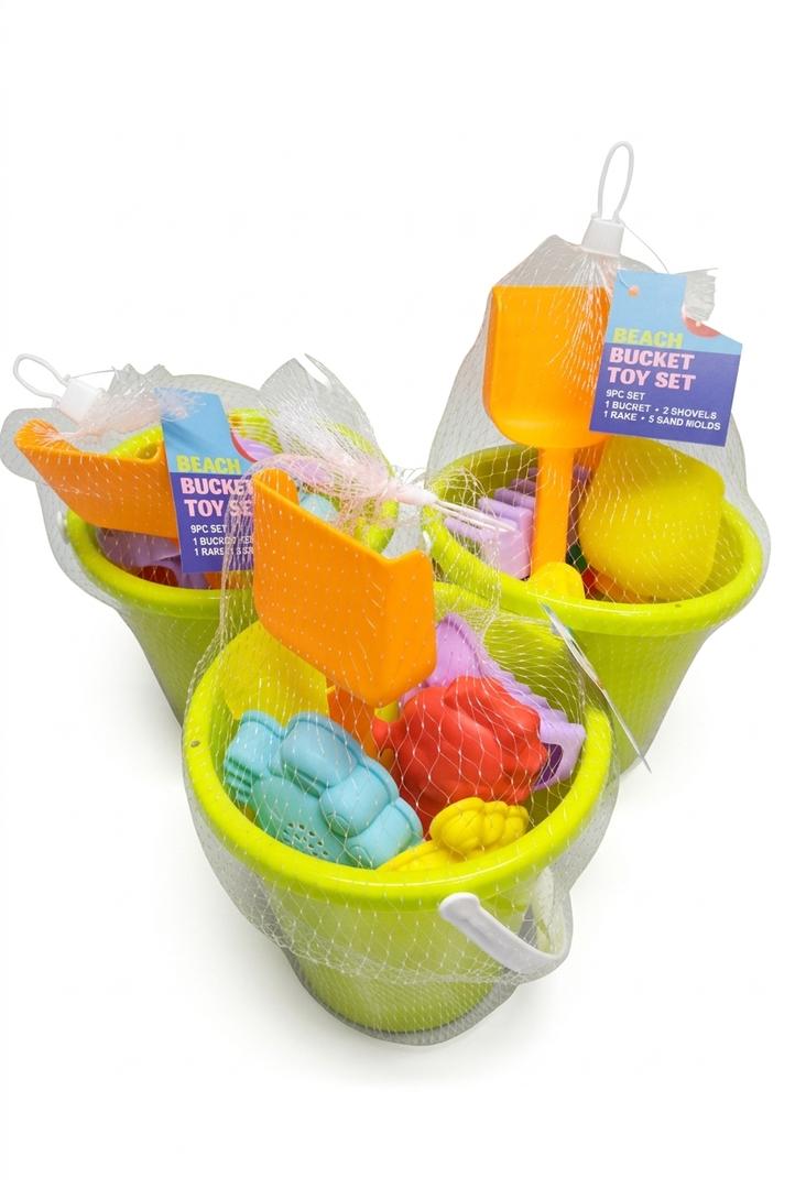 3 x 9 Pcs Beach Toys for Toddlers | Durable Sand Kit Play Set with Bucket, Shovels & Molds | Outdoor Summer Fun & Creative Play | Perfect for Beach & Gardening | Multicolor