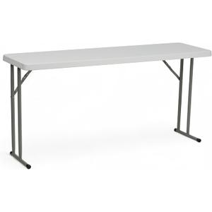 Flash Furniture Kathryn 5' Rectangular Plastic Folding Table, Long Plastic Foldable Table for Indoor/Outdoor Events, White