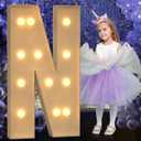 Marquee Light Up Letters, 4FT Marquee Letters, Large Light Up Letter for Party Decor, Mosaic Balloon Frame, Cardboard Letter for Birthday Wedding Engagement Party Decorations, Giant Letter N