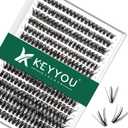 Lash Clusters 300pcs Individual Lashes 50D 0.07D Curl 9-18MIX DIY Eyelash Extension KEYYOU Large Tray Volume Soft&Natural Cluster Lashes(50D-0.07D,9-18MIX