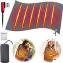 Heated Blanket Electric Throw - USB Battery Power Operated Heating Blanket for Home Outdoor Travel Use (55*32, Black)