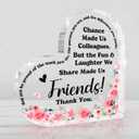 Thank You Gifts for Coworkers Motivational Desk Decor Appreciation Gifts Heart Shape Acrylic Plaque Christmas Inspirational Quotes Farewell Gift for Social Worker Coach Nurse Home Office Desktop Decor