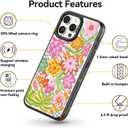 Magnetic for iPhone 13 Pro Max Magsafe Case Cute Aesthetic - Durable Shockproof 6.6 ft Drop Impact Phone Case Cover with Funny Fashion Passion Flower 6.7" Black