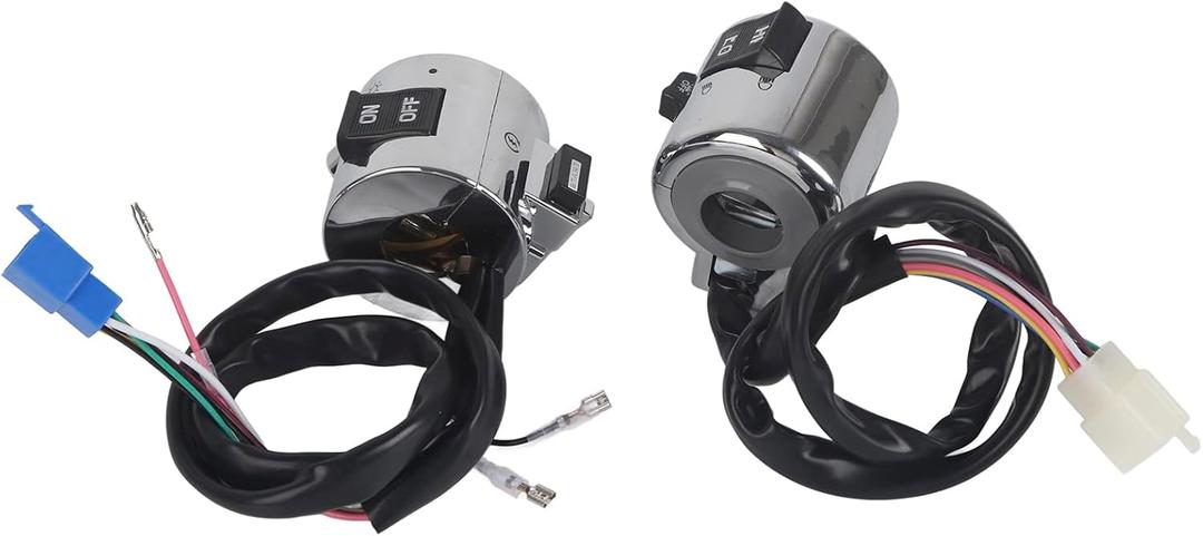 Acouto Motorcycle Turn Switch Motorcycle Handlebar Controll Switches Pair Motorcycle Handlebar Switch Control Button for Turn Headlight Horn 25mm Universal