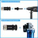 DKIBBITH 1 Inch Dry Diamond Core Drill Bits, 25mm Tile Vacuum Brazed Angle Grinder Hole Saw for Porcelain Ceramic Granite Brick Concrete with 5/8-11 Thread to 3/8 Hex Shank Adapter, Black