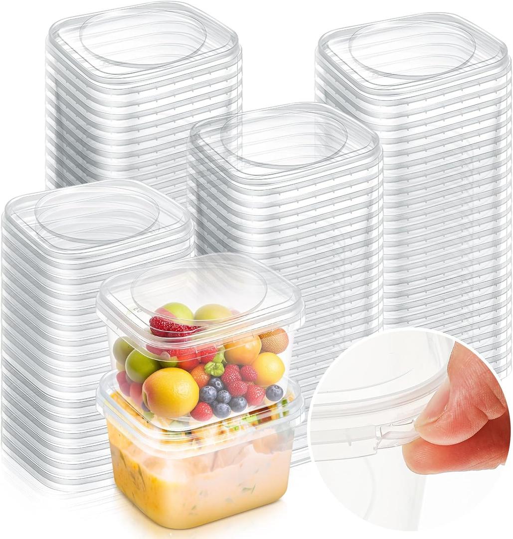 50 Pack 40 oz Tamper Proof Clear Deli Containers with Lid Disposable Square Plastic Deli Sandwich Tiramisu Airtight Meal Container for Refrigerator Dishwasher Microwave Take out Kitchen