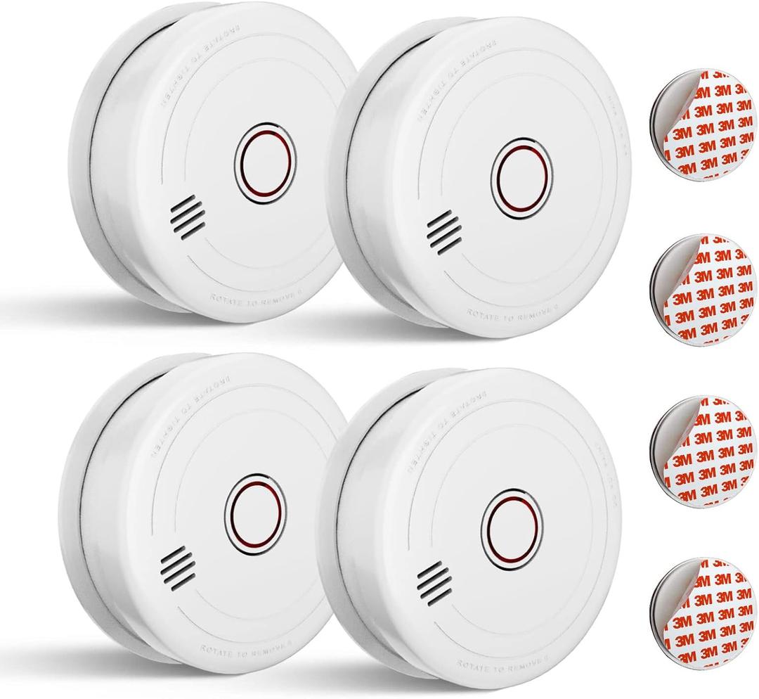 LShome Photoelectric Smoke Alarm, 4 Pack