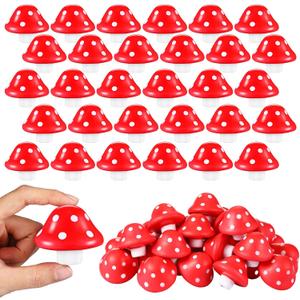 30 Pcs Red Mushroom Stress Balls PU Foam Squeeze Ball Stress Relief Toys for Kids Adults 2 x 1.8 Inch Mini Mushroom Toys Fidget Toys for Anxiety Relaxing Cute Mushroom Decor for Home Office
