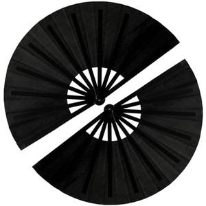 13inch Large Rave Fan Popping Fan Clacking Fans for Line Dancing,Hand Fans for Women Foldable,Boots on The Ground Fan,Portable for Outdoor,Wedding,Party,Decoration(Black, 4Packs)