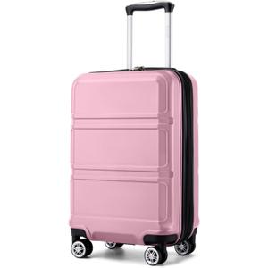 Kono Carry On Luggage 22x14x9 Airline Approved with Spinner Wheels,Lightweight PC+ABS 20 Inch Luggage with TSA Lock,Expandable Hard Shell Carry On Suitcases for Men Women,Pink