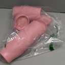 17 Pcs Plastic Planters Indoor Flower Plant Pots, Mini Flower Seedlings Nursery Pot/Planter/Flower Pot with Pallet, Modern Decorative Gardening Containers (Pink)