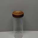 50 fl oz/1500 ml Clear Glass Storage Canister with Airtight Wooden Screw Lid, Large Tall Cute Decorative Glass Food Container Jar for Coffee, Candy, Cereal, Cookie, Pasta, Flour, Juices