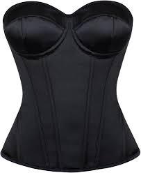 Corset Tops for Women Strapless Bustier Sweetheart Neckline Boned Bodice Bridal Lingerie Party Clubwear
32C Black