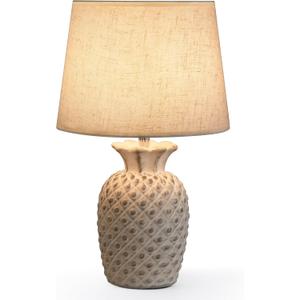 UMEXUS 13" Small Rechargeable Cordless Table Lamp, Remote Control Timer Dimmer, Battery Powered Color Changing Light, Nightstand Lamp for Bedroom Kitchen Living Room (Ceramic Base)