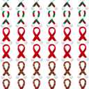 Bencailor 36 Pieces Mini Christmas Scarves for Craft Tiny Snowman Scarves 7.9 x 0.6 Inch Xmas Pet Knitted Scarf Doll Snowman Wine Bottle Scarf Accessory Holiday Christmas Decor for DIY (Red Green)