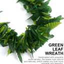 PartyKindom 4-Piece Artificial Green Leaf Hawaiian Lei Set, Headband, Necklace & Wristbands for Luau Tropical Beach Party, Girls Women Hula Costume Accessories