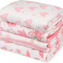 GLLQUEN BABY Muslin Swaddle Blankets 4-Pack Breathable Receiving Blankets (35" x 40") Soft Baby Blankets for Girls and Boys Newborn Essentials Muslin Burp Cloths Swaddle Wrap Baby Gift (Flower)