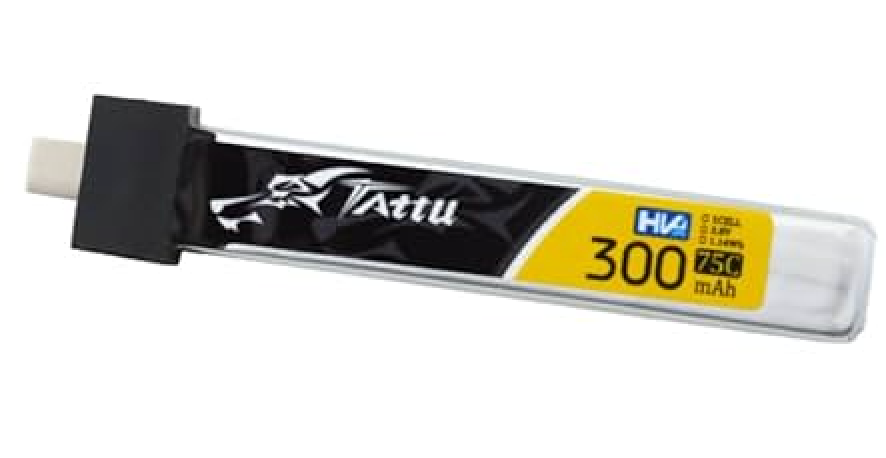 Buddy RC Tattu 300mAh 1S 75C 3.8V High Voltage Lipo Battery Pack with JST-PHR 2.0 Plug (6pcs)