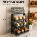 Foldable Wooden Cookie Display Stand for Bakers, Vendors, Market Booth, and Craft Fairs | 3 Tiered Cupcake Dessert Stand with Chalkboard Sign Ideal for Donuts, Cakes, Muffins & Pastries (Black)