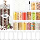 24 Pcs Plastic Jars, 16 OZ Plastic Jars with White Lids Clear Airtight Slime Containers Refillable Round Empty Storage Containers Jar for Kitchen & Household Dry Food Storage