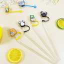 3 x Stanley Cup Accessories Set Including 12 Pcs Straw Cover Cap for 7-8mm (0.27-0.32 inches) Straws, Cute Animal Drinking Straw Plugs for Stanley 40oz & 30oz Tumbler Cups Kids Party Favor