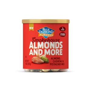 3 x Blue Diamond Almonds, Mixed Nuts Smokehouse Flavored Deluxe Snack Nuts, Almonds, Pistachios, and Cashews, 14oz. Can (Pack of 1)
