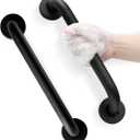 Grab Bars for Shower, Zynuhmo 2 Pack 12 Inch Anti Slip Stainless Steel Bathroom Safety Shower Grab Bar Handrails for Handicap Injury Pregnant Senior Assist Shower Handles(Matte Black, 1" Diameter)