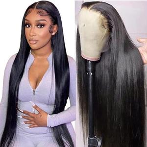 NVL Lace Front Wigs Human Pre Plucked with Baby Hair 200 Density 13x4 HD Transparent Straight Lace Front Wigs for Women Human Hair Glueless (Natural Color, 22 Inch)
