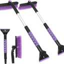 Gardzen 2 Packs 32" Snow Brush and Ice Scraper for Car Windshield, 2-in-1 Car Snow Brush and Ice Scraper, Extendable Snow Scraper with Brush, Snow Removal for Cars SUVs