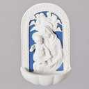 Della Robbia Madonna and Child Holy Blue and White Water Fountain