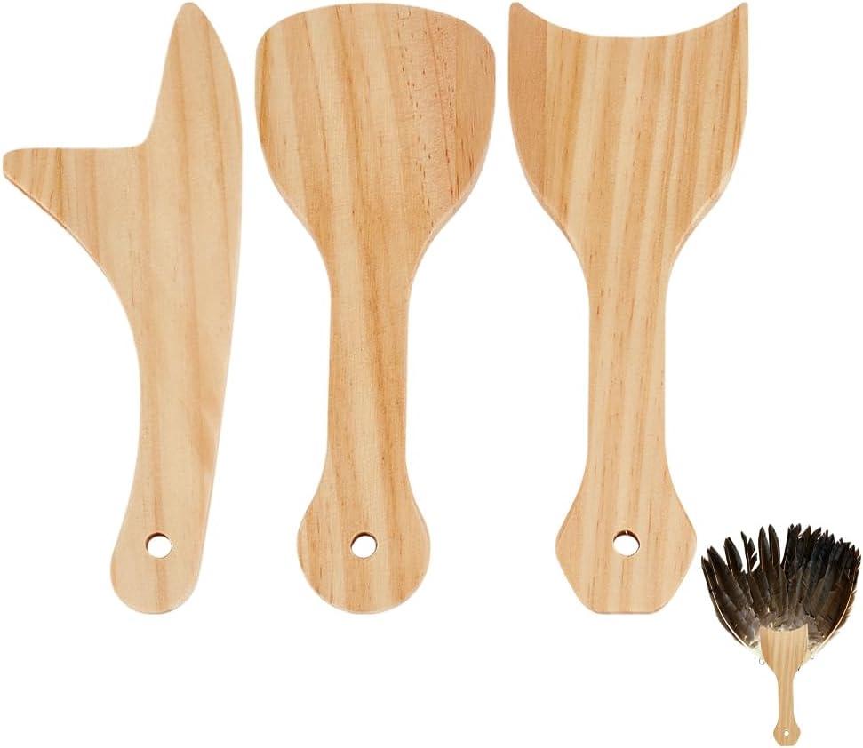 BENECREAT 3pcs Fan Handles, 7.87×3.15×0.47 Inch Hand Fan DIY Handles, Wood Jumbo Craft Sticks, Fan Handle Craft Sticks for DIY Handicrafts