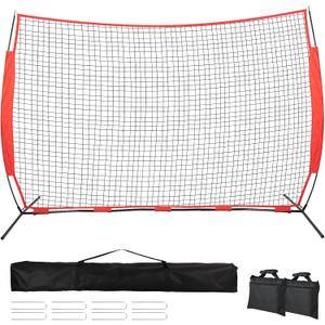 7x7/16x10/20x10ft Backstop Net, Ball Stop Net with Handbag,Fix Sports Net Barrier by 4 Spike&2 Sandbag,Sports Practice Barrier Net for Baseball,Softball,Lacrosse Train,Backstop Net for Backyard