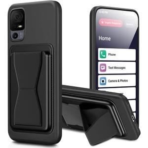 for Jitterbug Smart 4 Phone Case with Card Holder & Kickstand case for Jitterbug smart4 Cover - Black for Jitterbug Smart 4 Phone Case with Card Holder & Kickstand case for Jitterbug smart4 Cover - Black