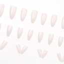 2 x White Press on Nails Shiny Glitter Design Medium Almond Fake Nails Bling False Nails for Women Girls Daily Wear Manicure 24pcs (0821-00, 0821-014)