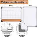 Monthly Calendar Whiteboard Dry Erase Cork Board Combination for Wall, 17"x13" Magnetic Dry Erase Board, Double-Sided White Board, Portable Board for Office, Kitchen, Planning, Memo, School, Home