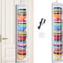 Toread Anti-Drop Over The Door Hat Organizer, Adjustable & Damage-Free Hooks Over Door Hat Organizer, Clear Dust-Resistant Over Door Hat RackHat Rack For Door suitable for doors, wardrobes-W