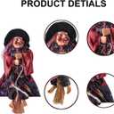 3 PCS Halloween Hanging Witches Decorations, 8" Halloween Witches Ornaments Flying Witches Figures on Broom Halloween Outdoor Indoor Decorations Haunted House Hanging Props Party Decor (#A)