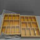 Juvale Drawer Organizer Tray - 8-Slot Drawer Divider for Utensils - Versatile Silverware Holder - Desk Tray for Office Supplies - 14 x 10 x 2 in, Brown, Bamboo 2 Packs